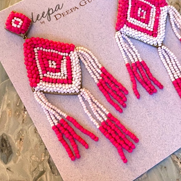 NWT Anthropologie Deepa Beaded Diamond Chandeliers - Picture 7 of 8